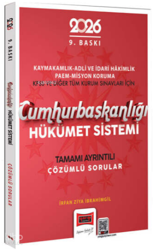 Yargı Yayınları 2026 Cumhurbaşkanlığı Hükümet Sistemi Çözümlü Sorular ;Kaymakamlık-Adli ve İdari Hakimlik-Paem-Misyon Koruma-KPSS ve Diğer Tüm Kurum Sınavları İçin
