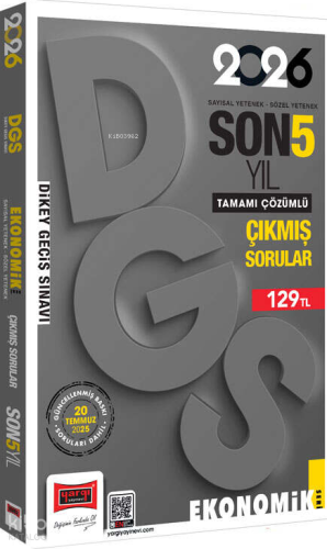 Yargı Yayınları 2026 DGS Sayısal-Sözel Yetenek Son 5 Yıl Çıkmış Sorular (Ekonomik Baskı)