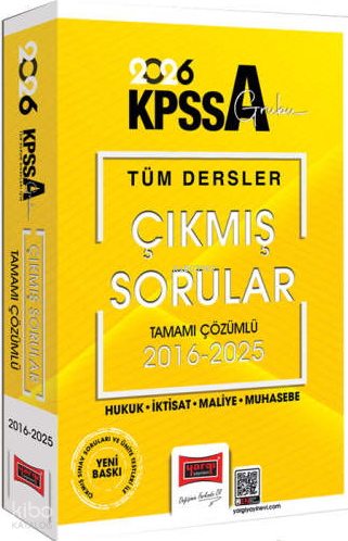 Yargı Yayınları 2026 KPSS-A Grubu Tüm Dersler 2016-2025 Tamamı Çözümlü