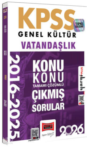 Yargı Yayınları 2026 KPSS Genel Kültür Vatandaşlık 2016-2026 Konu Konu Tamamı Çözümlü Çıkmış Sorular