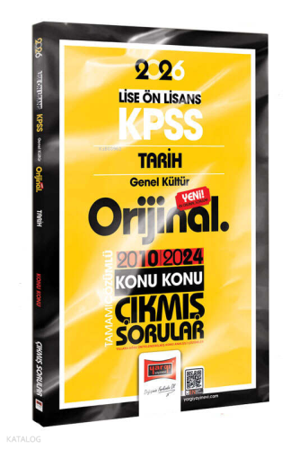 Yargı Yayınları 2026 KPSS Lise-Önlisans Tarih Orijinal 2010-2024 Konu Konu Çıkmış Sorular