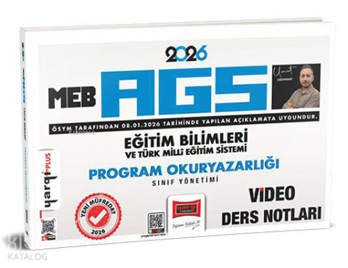Yargı Yayınları 2026 MEB-AGS Eğitim Bilimleri ve Türk Milli Eğitim Sistemi Program Okuryazarlığı Sınıf Yönetimi Video Ders Notları
