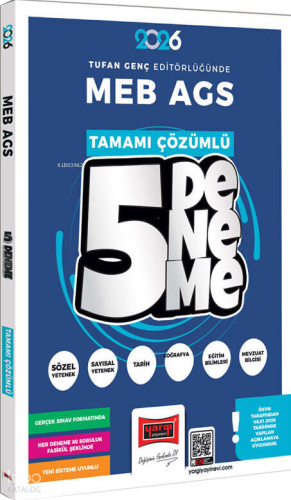 Yargı Yayınları 2026 MEB-AGS Tüm Dersler Tamamı Çözümlü 5 Deneme Sınav