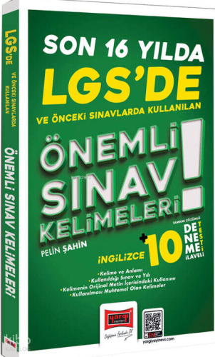 Yargı Yayınları LGSde Son 16 Yılda Kullanılan Önemli İngilizce Sınav Kelimeleri