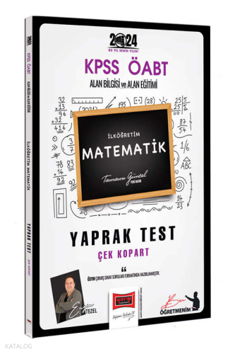Yargı Yayınları ÖABT İlköğretim Matematik Öğretmenliği Yaprak Test