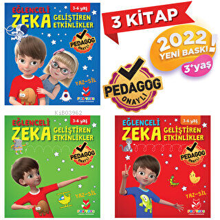 Yaz - Sil Eğlenceli Zeka Geliştiren Etkinlikler Poşetli 3 Kitap - Kita