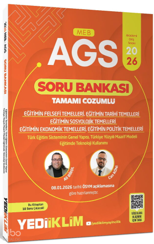 Yediiklim 2026 MEB AGS Eğitimin Temelleri ve Temel Kavramlar Türk Milli Eğitim Sisteminin Tamamı Çözümlü Soru Bankası