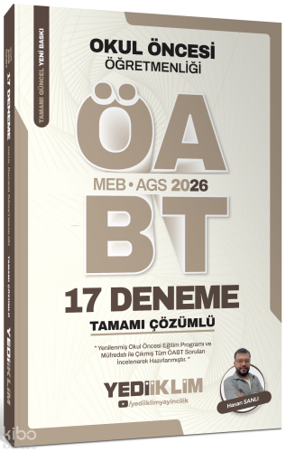 Yediiklim 2026 MEB AGS ÖABT Okul Öncesi Öğretmenliği Tamamı Çözümlü 17 Deneme