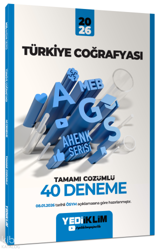 Yediiklim MEB-AGS Ahenk Türkiye Coğrafyası Tamamı Çözümlü 40 Deneme