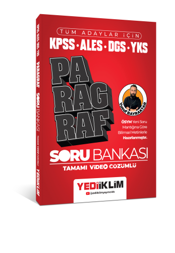 Yediiklim Tüm Adaylar İçin KPSS - ALES - DGS - YKS Tamamı Video Çözümlü Paragraf Soru Bankası