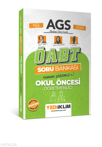 Yediiklim Yayınları 2025 MEB AGS ÖABT Okul Öncesi Öğretmenliği Tamamı Çözümlü Soru Bankası