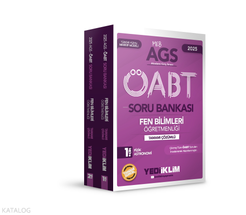 Yediiklim Yayınları 2025 MEBS AGS ÖABT Fen Bilimleri Öğretmenliği Tamamı Çözümlü Soru Bankası (2 Cilt)