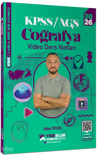 Yediiklim Yayınları 2026 KPSS AGS Atölye Serisi Genel Kültür Coğrafya Video Ders Notları