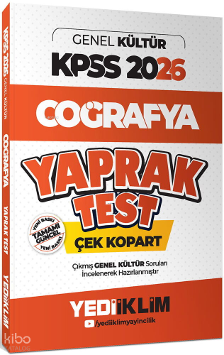 Yediiklim Yayınları 2026 KPSS-AGS Genel Kültür Coğrafya Çek Kopart Yaprak Test