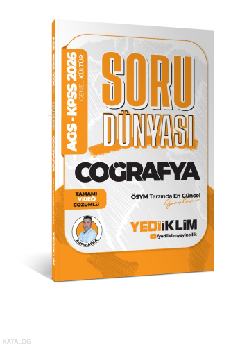 Yediiklim Yayınları 2026 KPSS AGS Genel Kültür Coğrafya Tamamı Video Çözümlü Soru Dünyası