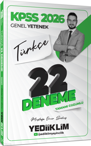 Yediiklim Yayınları 2026 KPSS Genel Yetenek Türkçe Tamamı Çözümlü 22 D