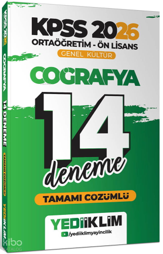 Yediiklim Yayınları 2026 KPSS Ortaöğretim Ön Lisans Genel Kültür Coğrafya Tamamı Çözümlü 14 Deneme