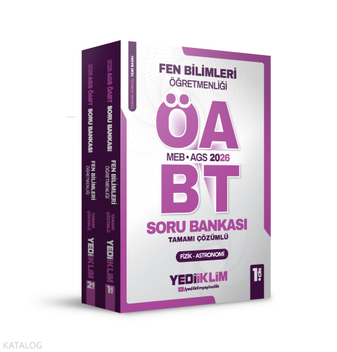Yediiklim Yayınları 2026 MEB AGS ÖABT Fen Bilimleri Öğretmenliği Tamamı Çözümlü Soru Bankası 2 Cilt