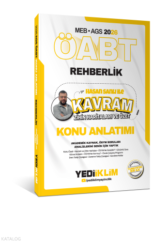 Yediiklim Yayınları 2026 MEB AGS ÖABT Hasan Sanlı ile Rehberlik Kavram Zihin Haritaları Ve Özet Konu Anlatımı