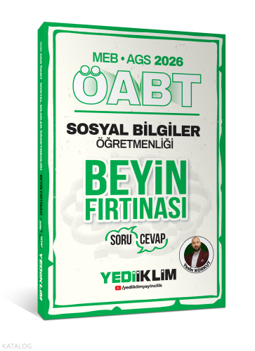 Yediiklim Yayınları 2026 MEB AGS ÖABT Sosyal Bilgiler Öğretmenliği Beyin Fırtınası Soru Cevap