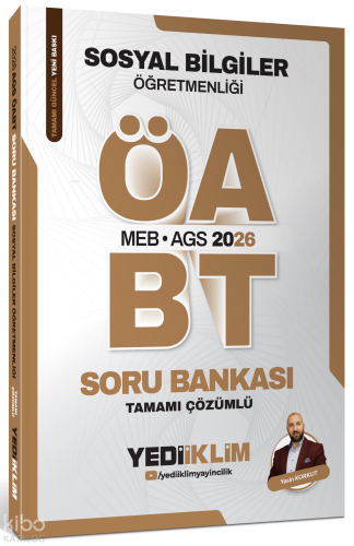 Yediiklim Yayınları 2026 MEB AGS ÖABT Sosyal Bilgiler Öğretmenliği Tamamı Çözümlü Soru Bankası