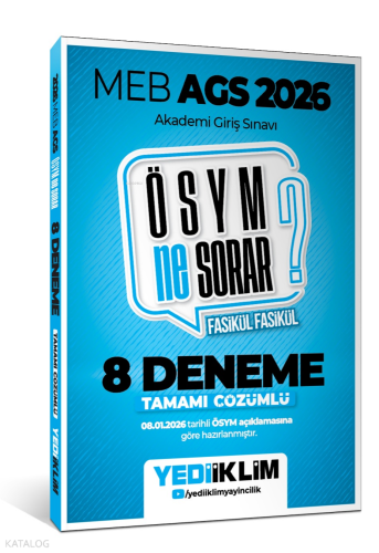 Yediiklim Yayınları 2026 MEB AGS ÖSYM Ne Sorar Tamamı Çözümlü 8 Fasikü