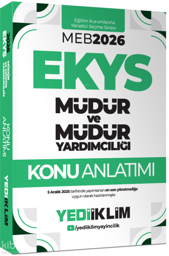 Yediiklim Yayınları 2026 MEB EKYS Müdür Ve Müdür Yardımcılığı Konu Anl