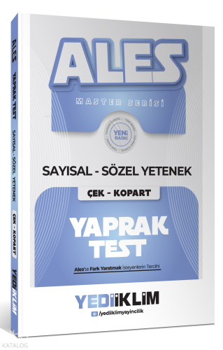 Yediiklim Yayınları 2027 Ales Sayısal-Sözel Yetenek Çek Kopart Yaprak Test