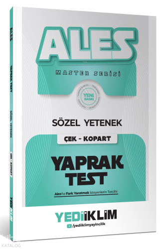 Yediiklim Yayınları 2027 Ales Sözel Yetenek Çek Kopart Yaprak Test