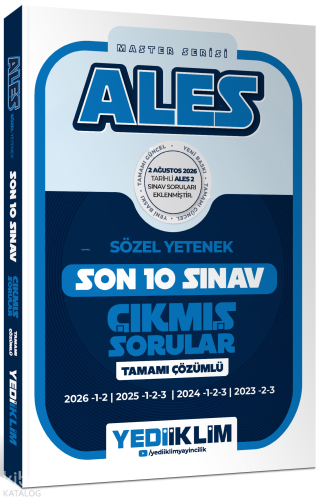 Yediiklim Yayınları 2027 ALES Sözel Yetenek Master Serisi Tamamı Çözüm