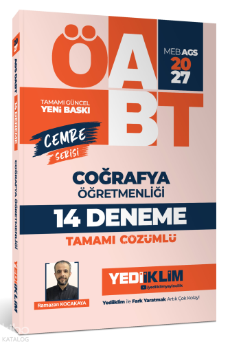 Yediiklim Yayınları 2027 MEB AGS ÖABT Cemre Serisi Coğrafya Öğretmenliği Tamamı Çözümlü 14 Deneme