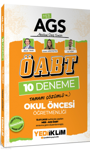 Yediiklim Yayınları AGS ÖABT Okul Öncesi Öğretmenliği Tamamı Çözümlü 1