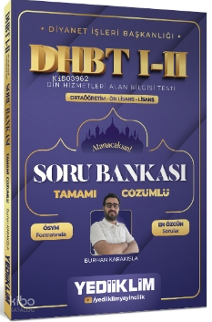 Yediiklim Yayınları Diyanet İşleri Başkanlığı DHBT I-II Ortaöğretim - Ön Lisans - Lisans Tamamı Çözümlü Soru Bankası
