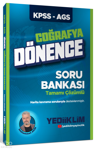 Yediiklim Yayınları Kpss-Ags Dönence Coğrafya Tamamı Çözümlü Soru Bankası