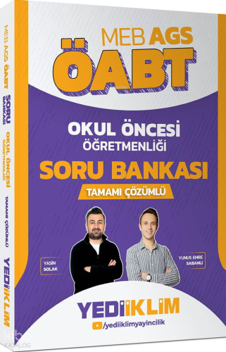 Yediiklim Yayınları MEB AGS ÖABT Okul Öncesi Öğretmenliği Tamamı Çözüm