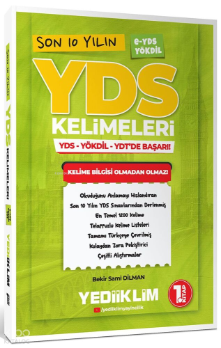 Yediiklim Yayınları Son 10 Yılın YDS Kelimeleri (1.Kitap)