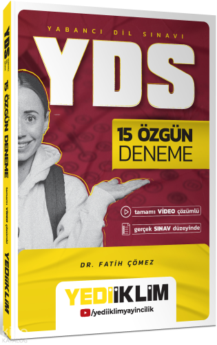 Yediiklim YDS 15 Özgün Deneme Tamamı Video Çözümlü