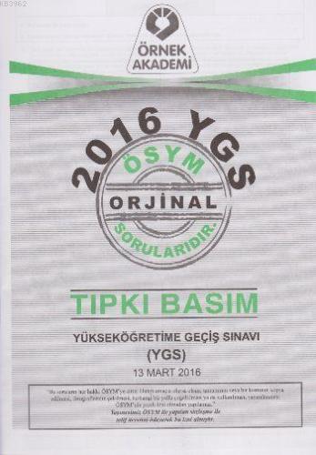 YGS 2016 Soru Kitapçığı Tıpkı Basım