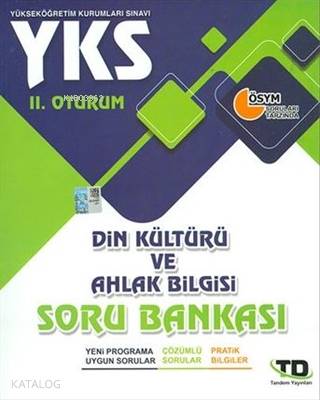 YKS 2.Oturum Din Kültürü ve Ahlak Bilgisi Soru Bankası
