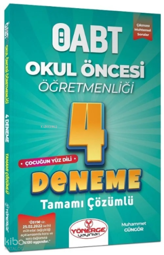 Yönerge ÖABT Okul Öncesi Öğretmenliği Çocuğun Yüz Dili 4 Deneme Çözümlü