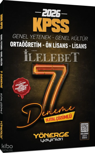 Yönerge Yayınları 2026 KPSS Genel Yetenek Genel Kültür İlelebet 7 Dene