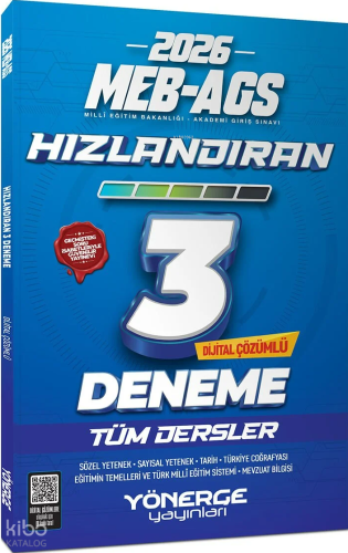 Yönerge Yayınları 2026 MEB-AGS Tüm Dersler Hızlandıran 3 Deneme Çözüml