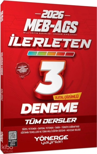 Yönerge Yayınları 2026 MEB-AGS Tüm Dersler İlerleten 3 Deneme Çözümlü
