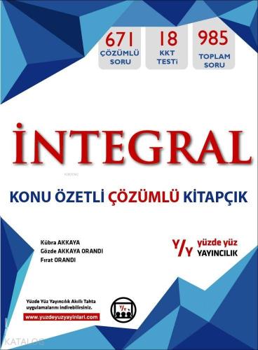 Yüzde Yüz Yayınları İntegral Konu Özetli Çözümlü Kitapçık Yüzde Yüz 
