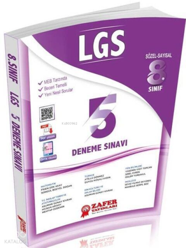Zafer Yayınları 8.Sınıf Lgs 5'Li Deneme Sınavı