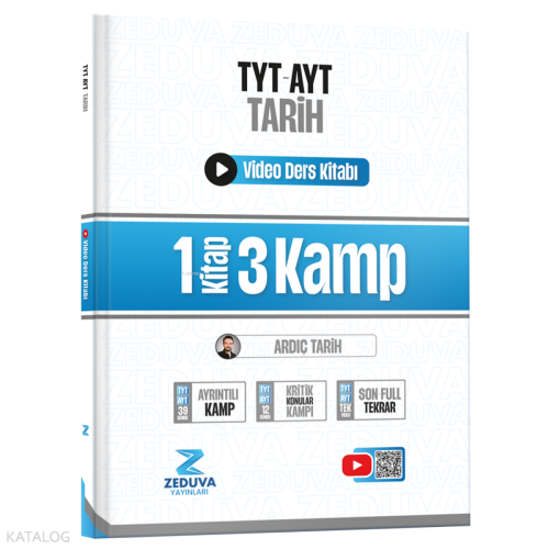 Zeduva Yayınları Ardıç Tarih TYT-AYT Tarih 1 Kitap 3 Kamp Video Ders Kitabı